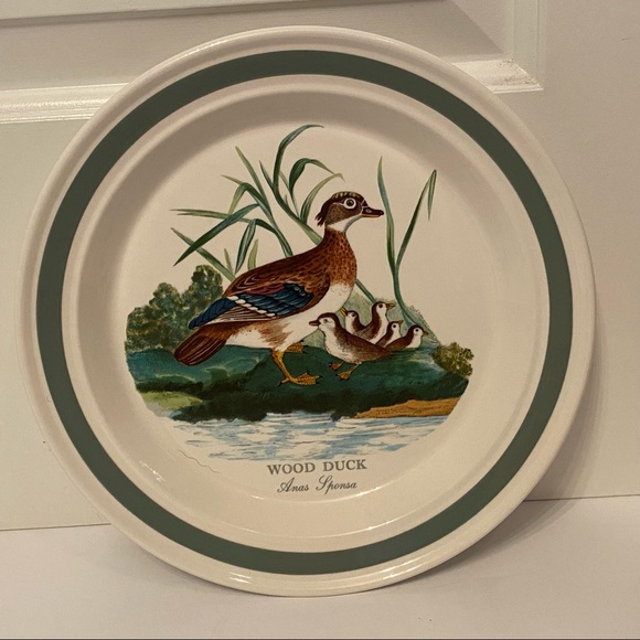 PORTMEIRION BIRDS OF BRITAIN DINNER PLATE WOOD DUCK WHITE GREEN 10.5” HOME - Picture 1 of 12